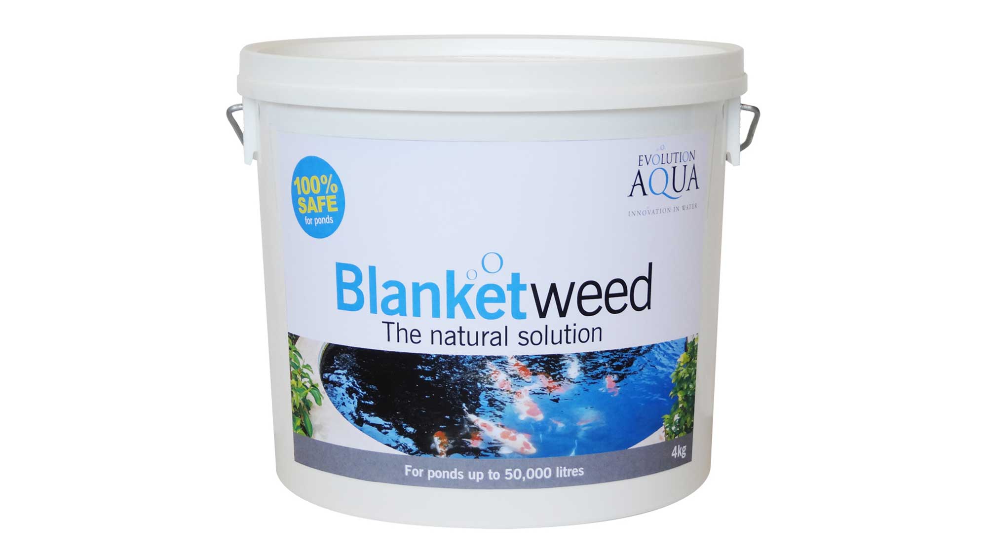 Blanketweed 2kg Evolution Aqua Blanketweed 2kg is a wildlife and pond filter friendly blanket weed treatment for ponds up to 25,000 litres. Blanketweed is 100% fish, plant and wildlife safe, and using it wonโt negatively affect any beneficial bacteria or biological filters. It can be used in any ornamental ponds or closed bodies of freshwater and UV clarifiers do not need to be turned off when using it.