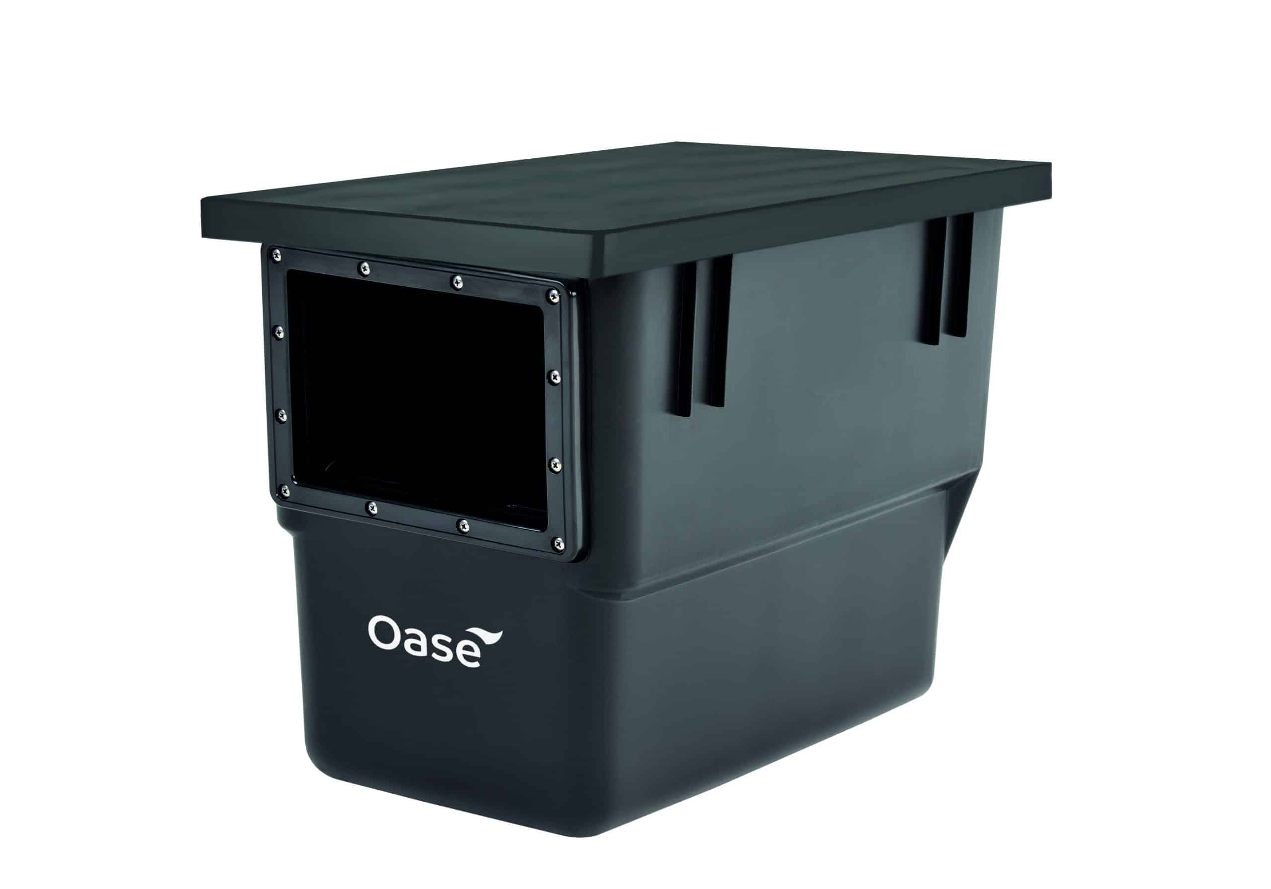 OASE158942-BioSysSkimmer-plus The Oase BIOsys Skimmer+ should be installed directly into your pond wall during construction.
