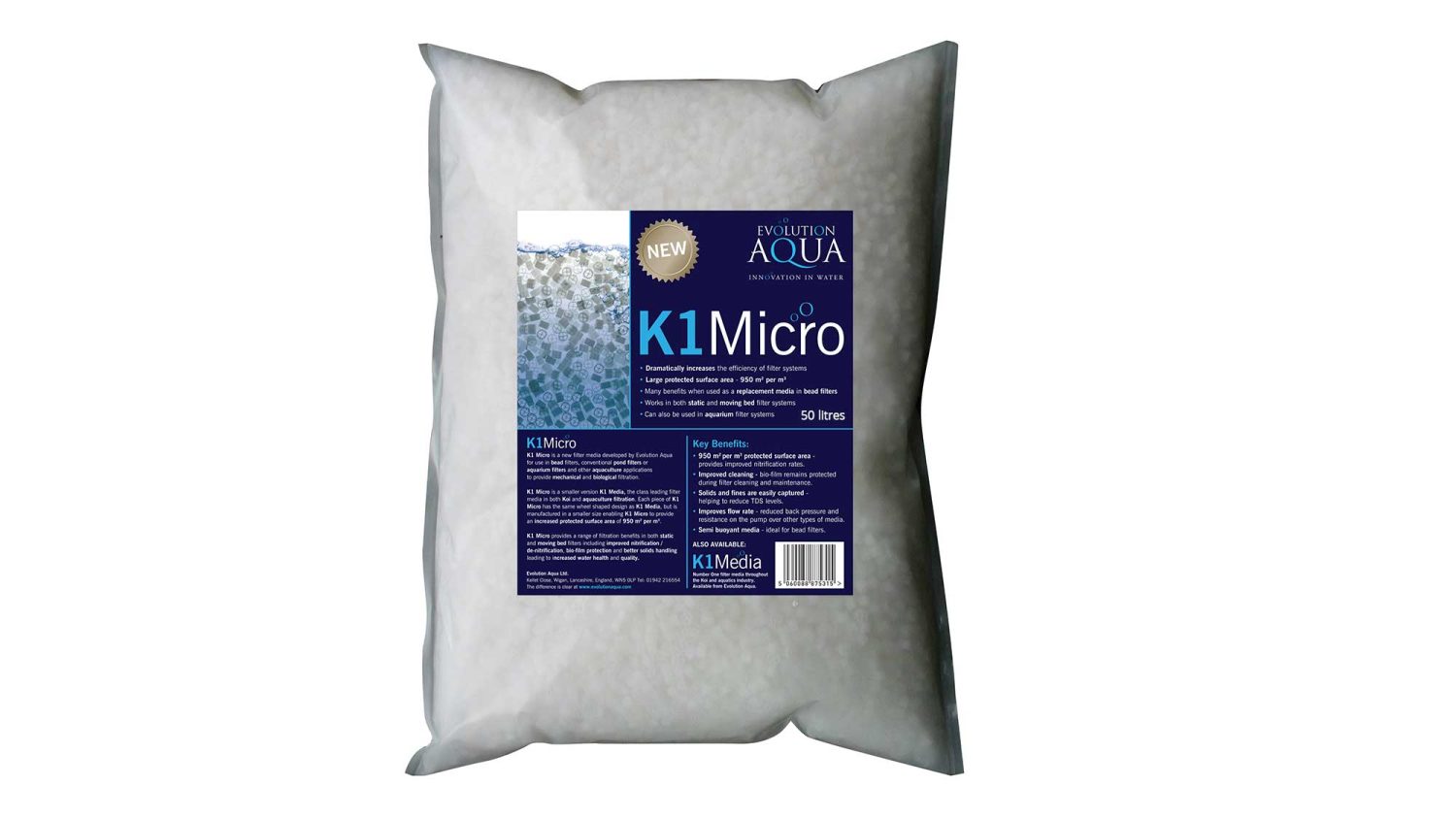 Evolution Aqua K1 Micro Media 50 litre
