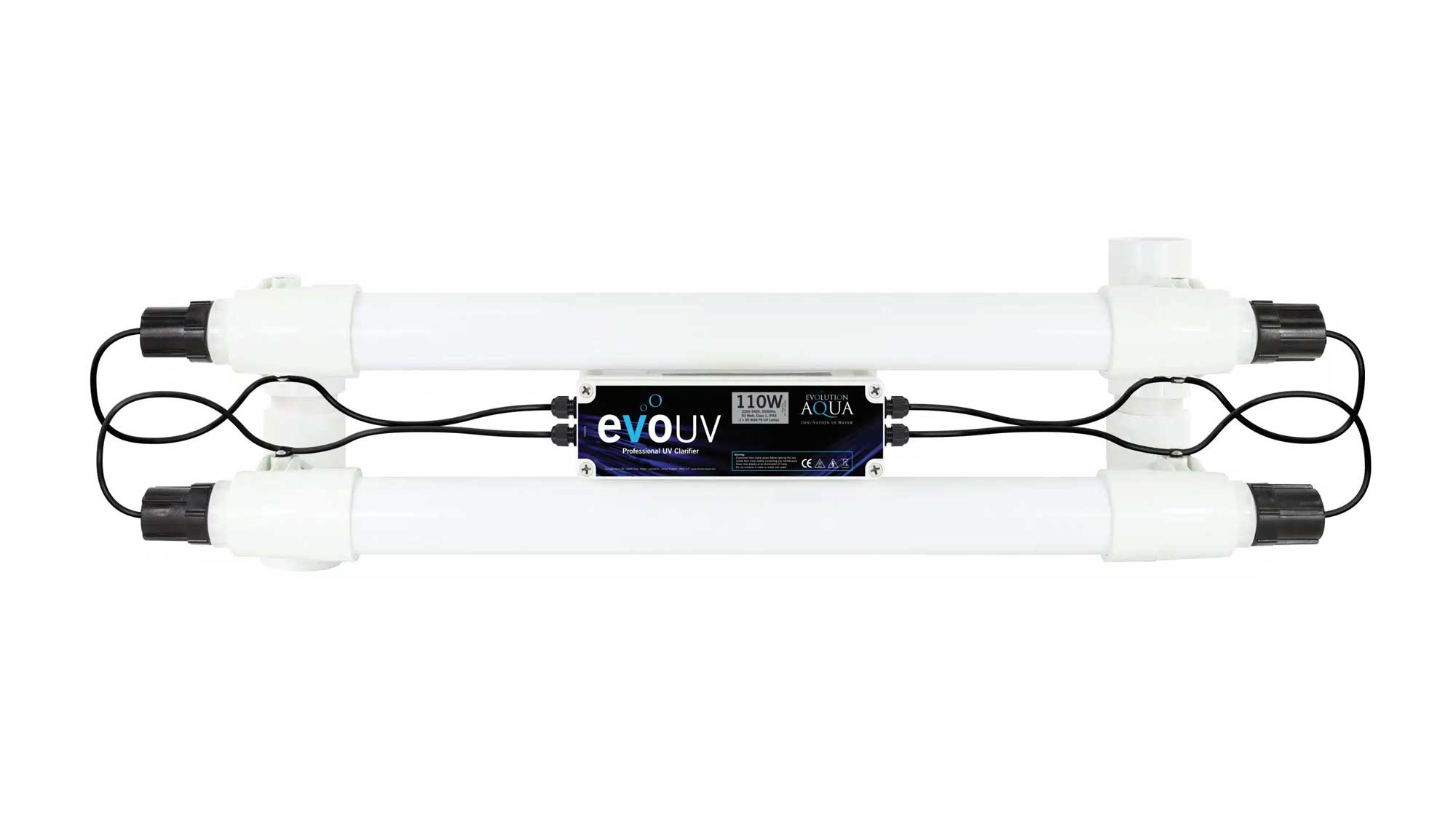 Evolution Aqua Evo 110W UV clarifier kills unicellular algae that cause green water, for a crystal clear and healthy pond. The evoUV range of clarifiers come in six different sizes from 15W-110W to cater for ponds of varying sizes, fish stocks, and sunlight exposure.