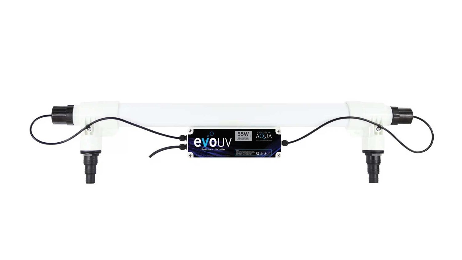 Evolution Aqua Evo 55W UV clarifier kills unicellular algae that cause green water, for a crystal clear and healthy pond. The evoUV range of clarifiers come in six different sizes from 15W-110W to cater for ponds of varying sizes, fish stocks, and sunlight exposure.