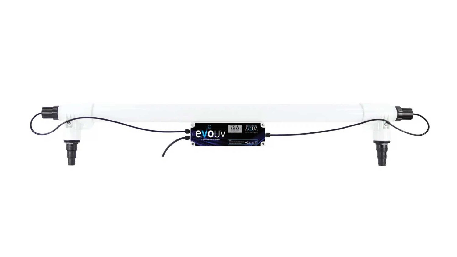 Evolution Aqua Evo 75W UV clarifier kills unicellular algae that cause green water, for a crystal clear and healthy pond. The evoUV range of clarifiers come in six different sizes from 15W-110W to cater for ponds of varying sizes, fish stocks, and sunlight exposure.