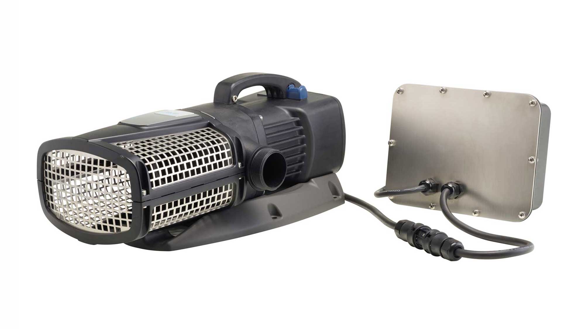 OASE104830-AquaMax-Eco-Expert-12V-20000 The Oase AquaMax Eco Expert 20000 12v is a powerful swim pond pump for supplying water to filters systems, waterfalls, and streams.