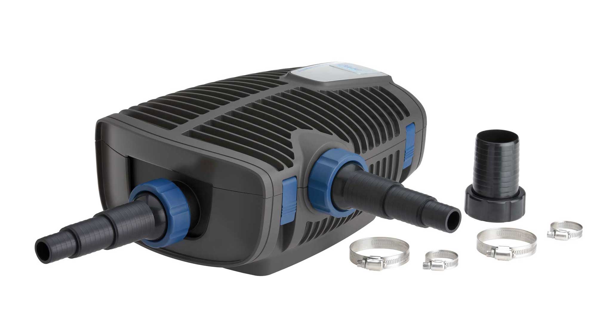The Oase Aquamax Eco Premium 20000 is an energy-efficient filter drawing water from two locations useful when supplying water to a pond filter.