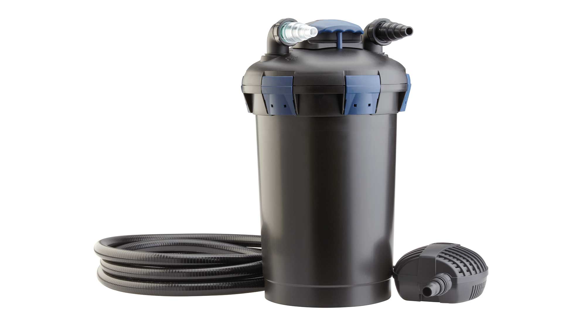 In addition to the UV, the BioPress Set 10000 has foam media to harvest solid waste and perform biological filtration.