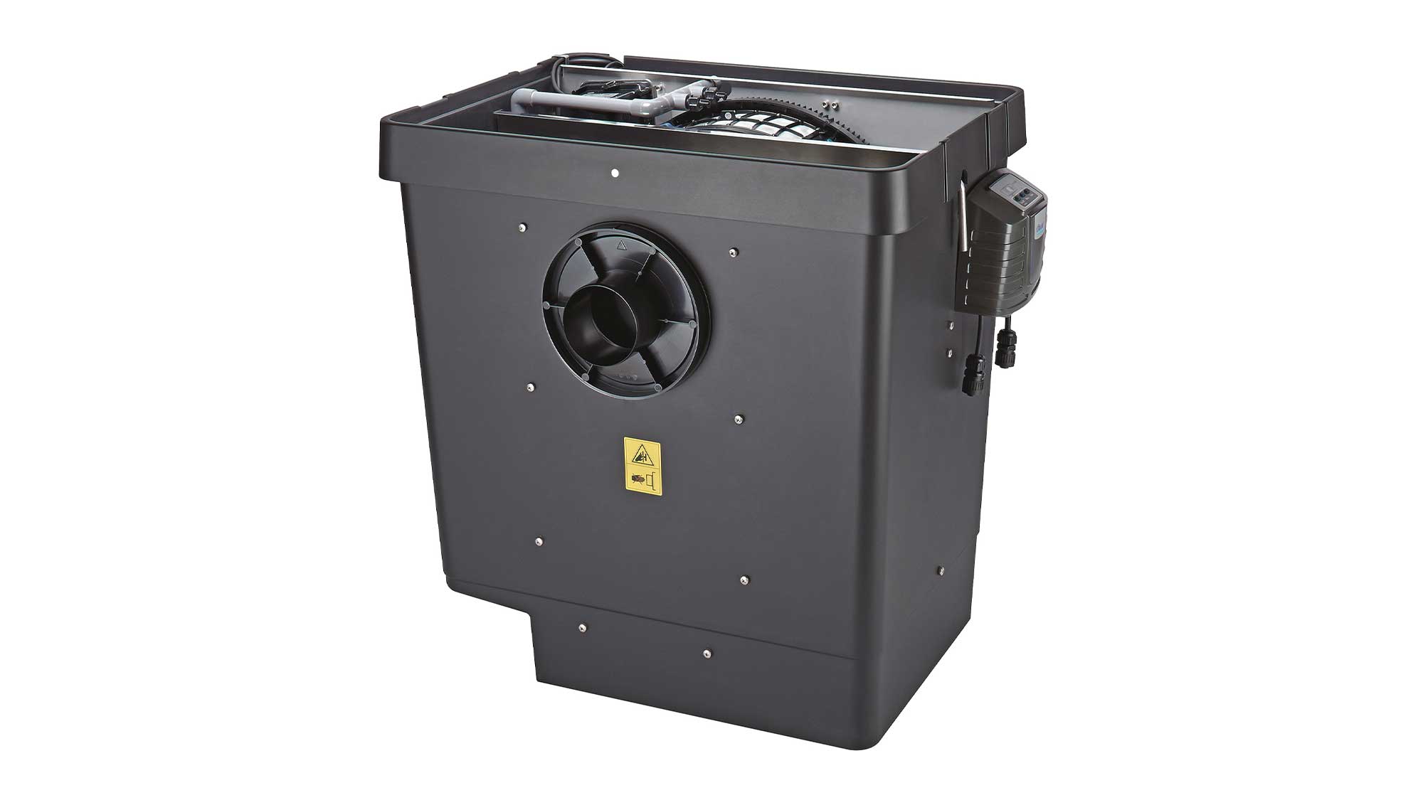OASE106025-ProfiClearPremiumCompact-Pumped The Oase Proficlear Premium Compact-M Pump-Fed Drum Filter is ideal for natural or swim ponds to 80mยณ, goldfish ponds to 40mยณ, and koi ponds to 20mยณ.