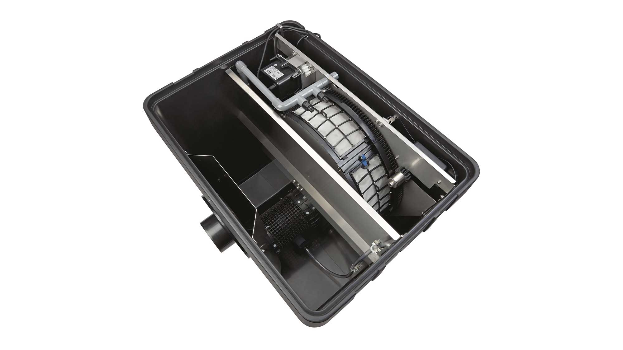 OASE106027-ProfiClearPremiumCompact-Pumped The Oase Proficlear Premium Compact-M Pump-Fed Drum Filter is ideal for natural or swim ponds to 80mยณ, goldfish ponds to 40mยณ, and koi ponds to 20mยณ.