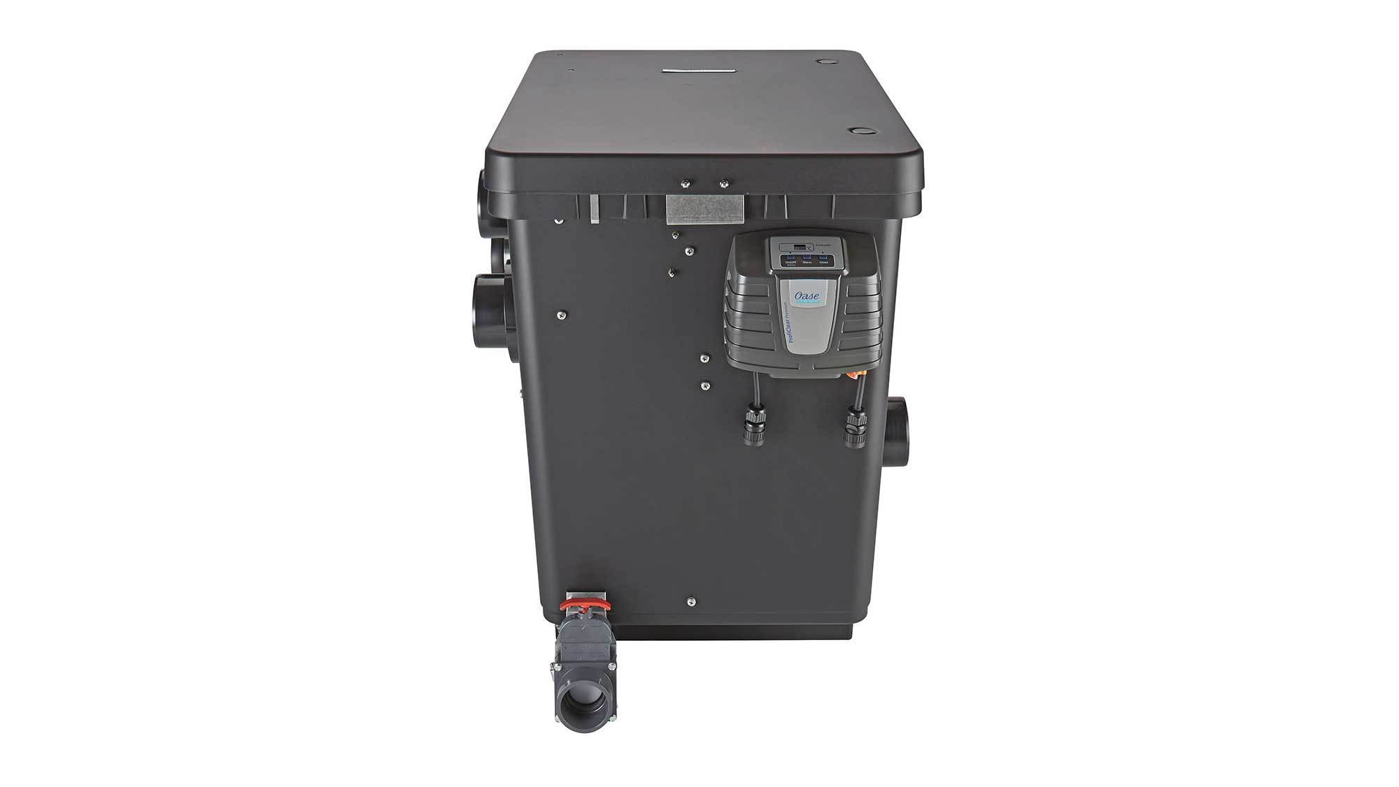 OASE106058-ProfiClearPremiumCompact-Gravitation The Oase Proficlear Premium Compact-M Gravity-Fed Drum Filter is ideal for natural or swim ponds up 88mยณ, goldfish ponds to 44mยณ, and koi ponds up 22mยณ.