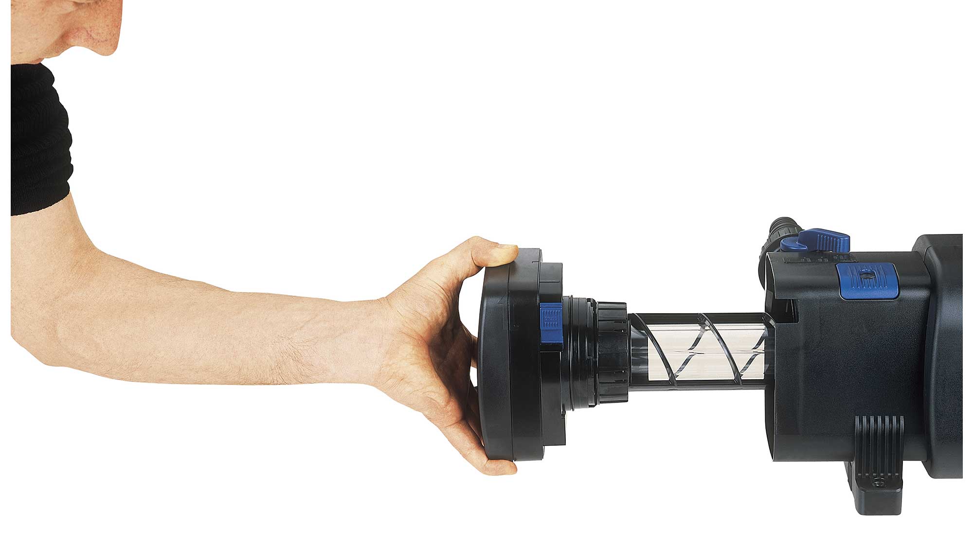 OASE106463-BitronC24W The Oase Bitron C 24W is a UV clarifier for ensuring clear water in wildlife and goldfish ponds. UV light kills unicellular algae that cause green water.