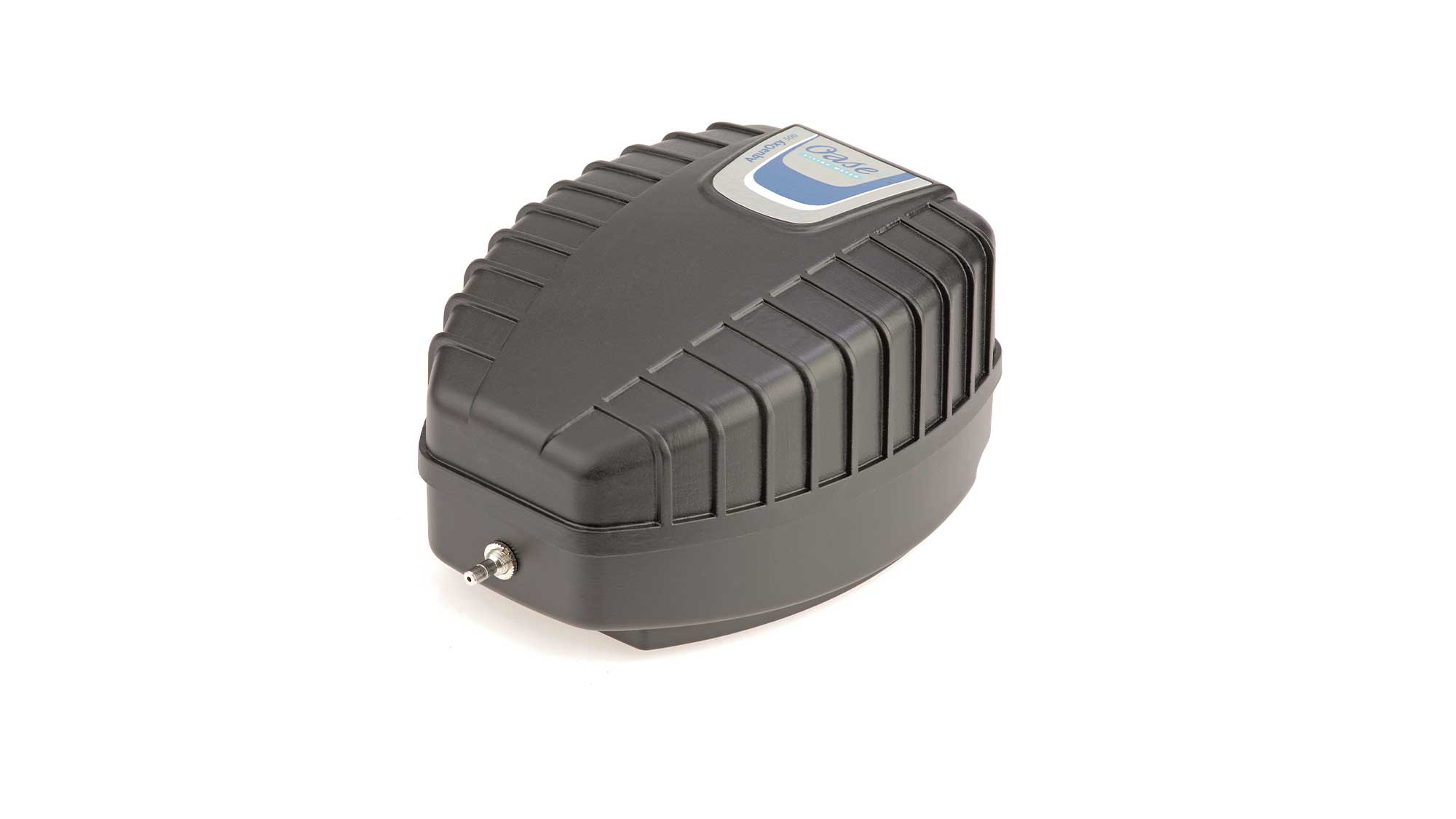 OASE106686-AquaOxy500 The Oase AquaOxy 500 is a weatherproof, compact, and particularly quiet air pump. It is supplied complete with air hose and air stones.