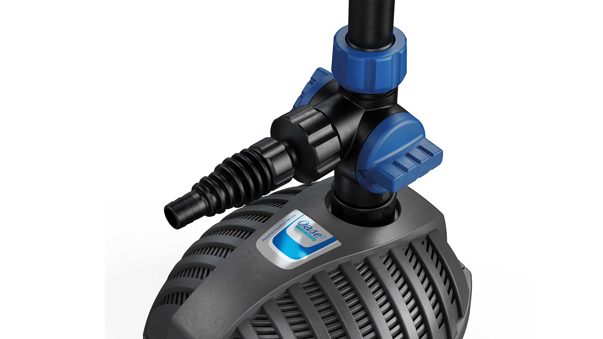OASE108519-Aquarius-Fountain-Set-Classic-3000E The Oase Aquarius Fountain Set Classic Set 3000 E is an energy-efficient fountain pump with 3 displays: traditional 'vulcan', 'lava' bell, and 'magma' fan.