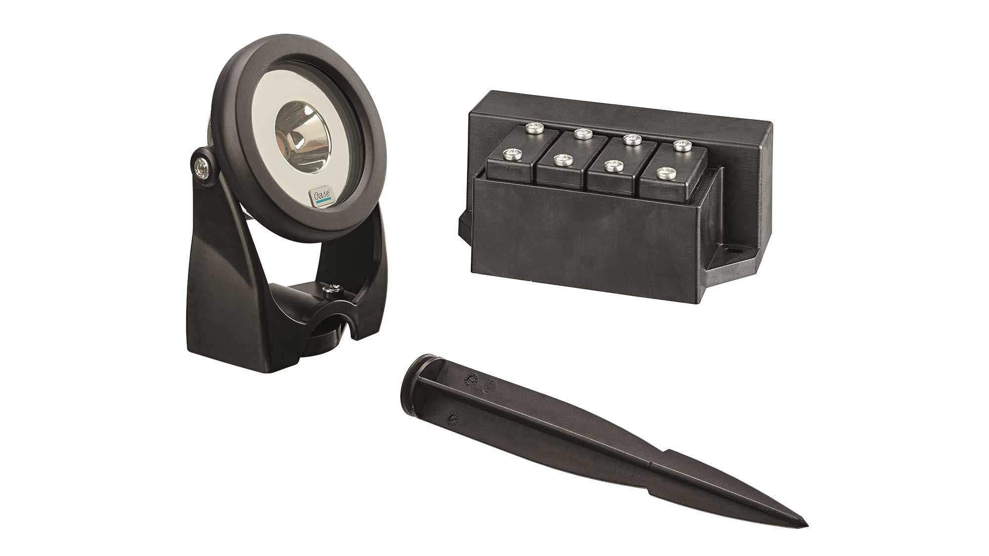 OASE109477-LunAqua-Power-LED-Set1 The Oase LunAqua Power LED Set 1 consists of one extremely powerful pond light plus transformer.