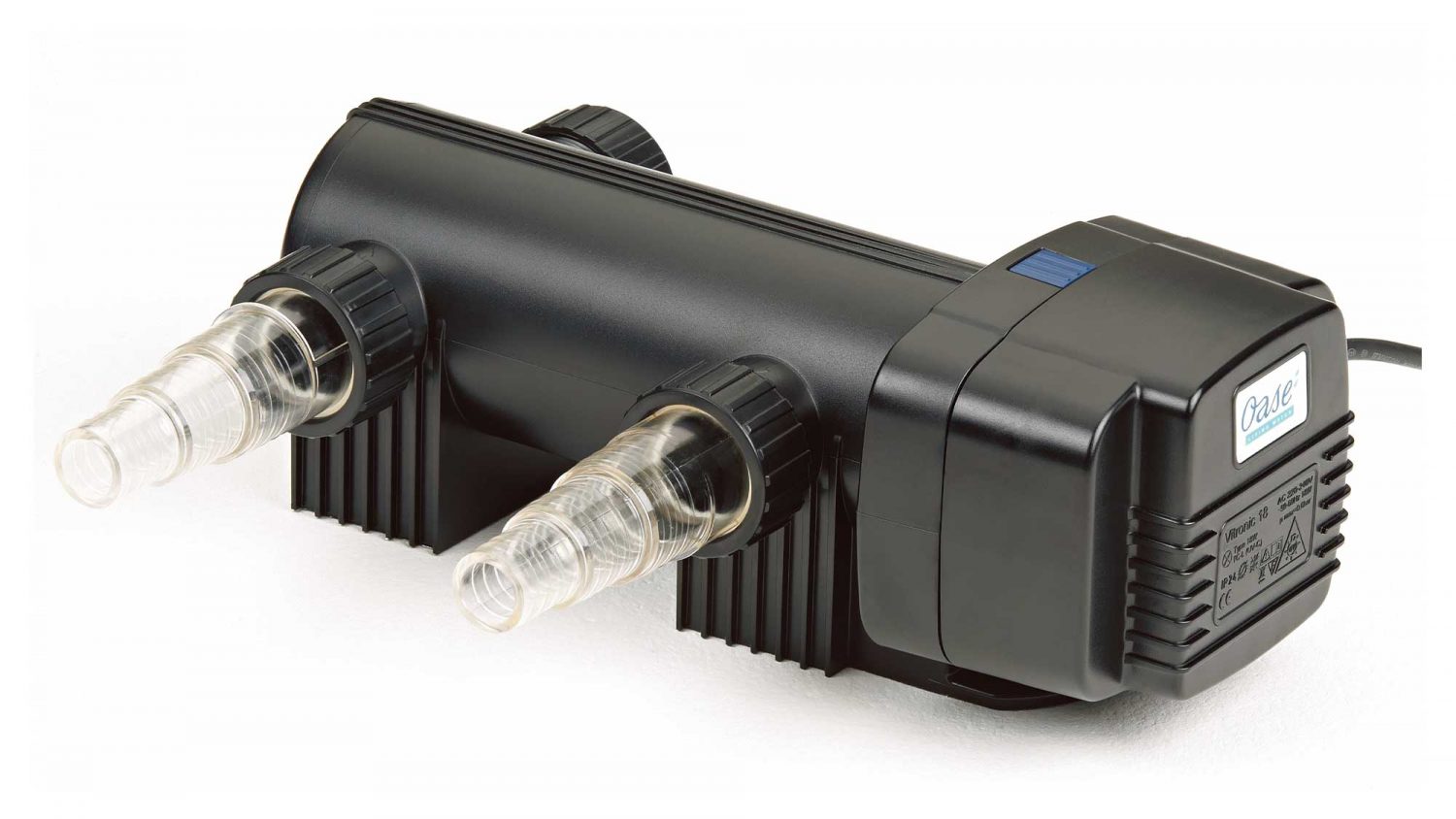 The Oase Vitronic 18W UV ensures clear water in natural ponds to 20m³ and goldfish ponds up to 10m³ killing algae that causes green water.