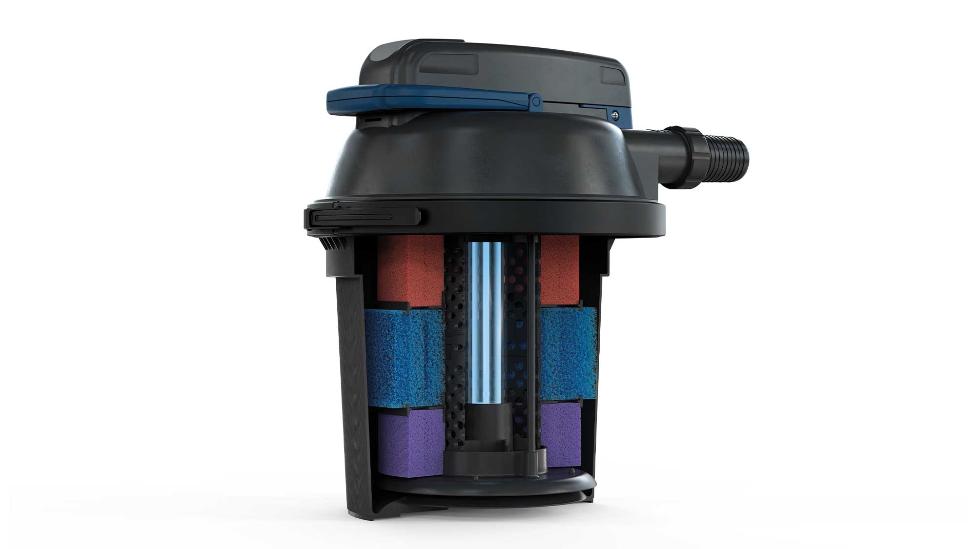 Oase FiltoClear 13000 The Oase FiltoClear 13000 pressure filter has an integrated 24W UV clarifier, and is suitable for natural ponds to 13mยณ and goldfish ponds to 7mยณ.