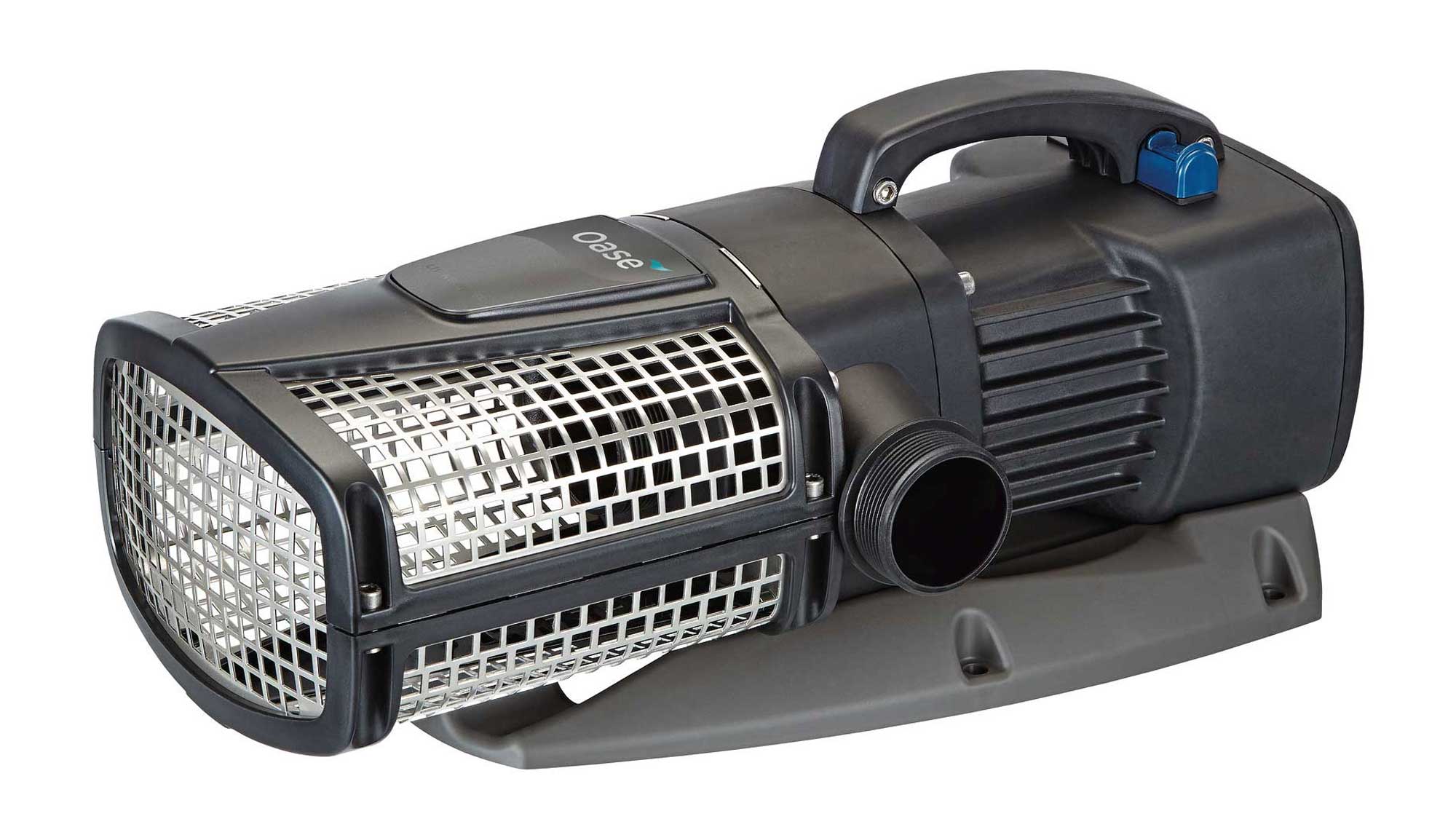 OASE158878-AquaMaxEcoExpert-20000 The Oase AquaMax Eco Expert 20000 12v is a powerful swim pond pump for supplying water to filters systems, waterfalls, and streams.