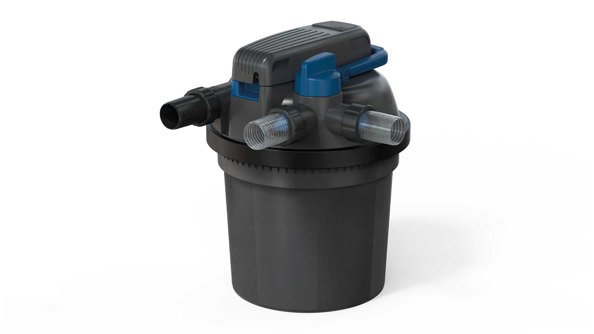 Filtoclear 13000 The Oase FiltoClear 13000 pressure filter has an integrated 24W UV clarifier, and is suitable for natural ponds to 13mยณ and goldfish ponds to 7mยณ.