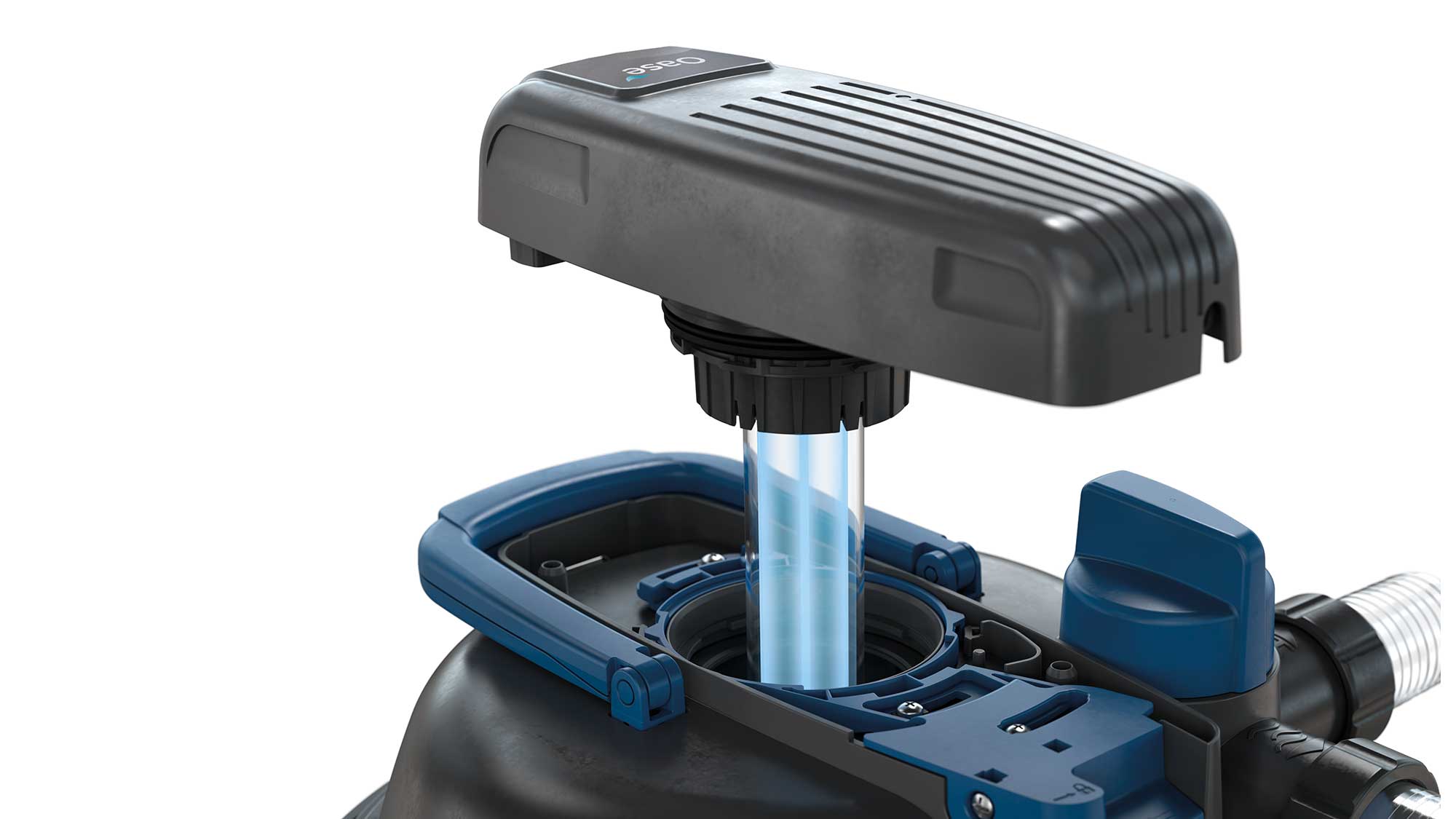 OASE159030-FiltoClear2 The Oase FiltoClear 19000 pressure filter is suitable for natural ponds up to 19mยณand goldfish ponds up to 10mยณ.