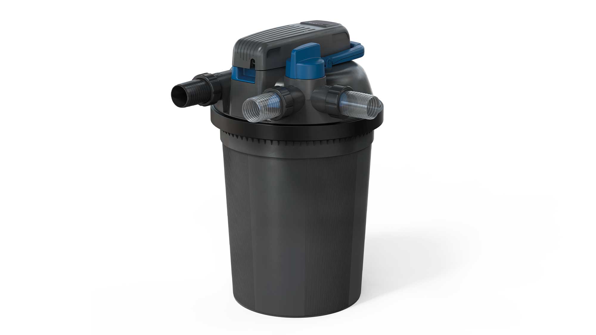 OASE159031-FiltoClear2 The Oase FiltoClear 19000 pressure filter is suitable for natural ponds up to 19mยณand goldfish ponds up to 10mยณ.