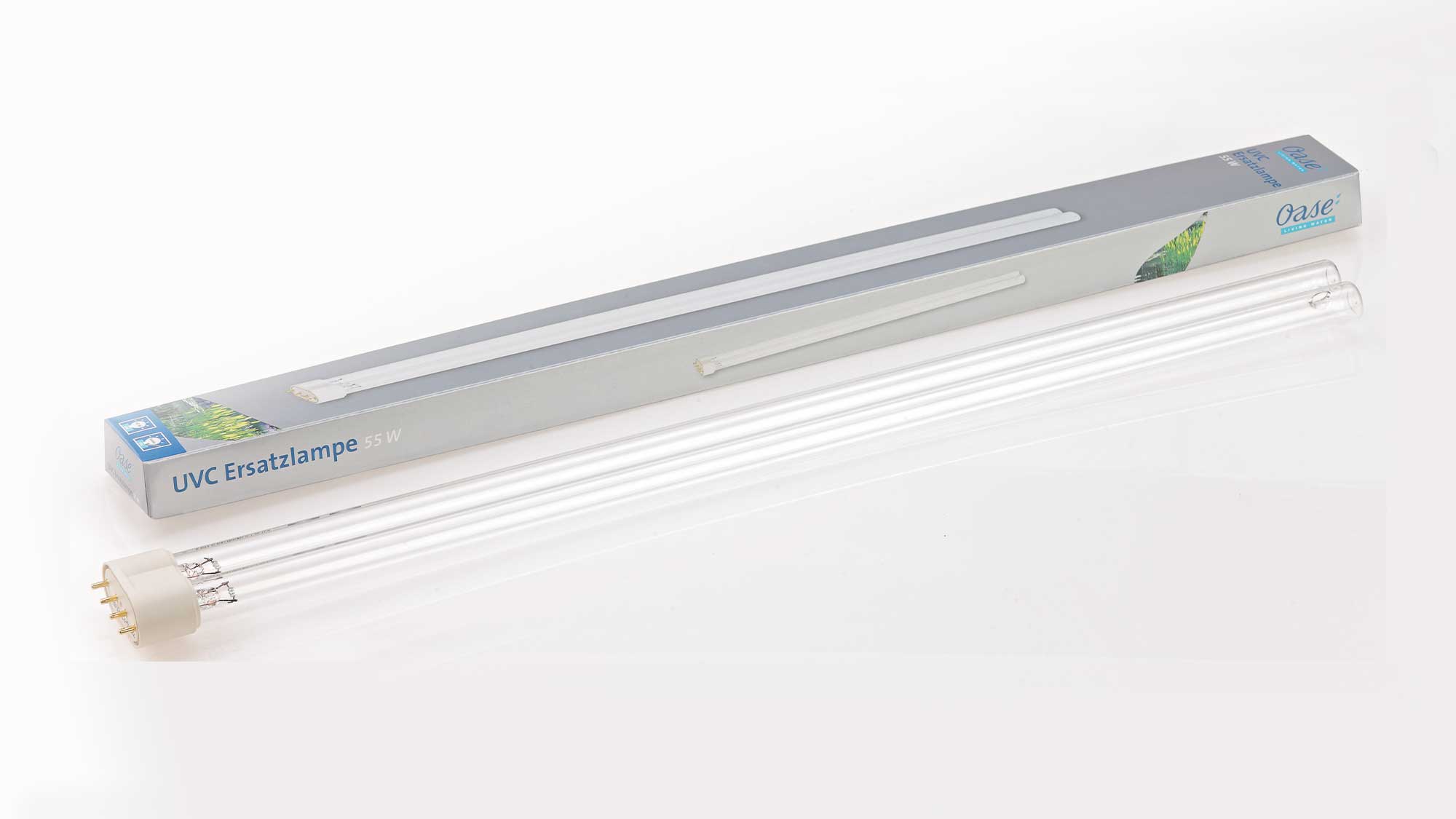 Genuine replacement Oase 55W UV bulb. UV bulbs have a lifespan of approximately 1 year, and should therefore be changed annually.