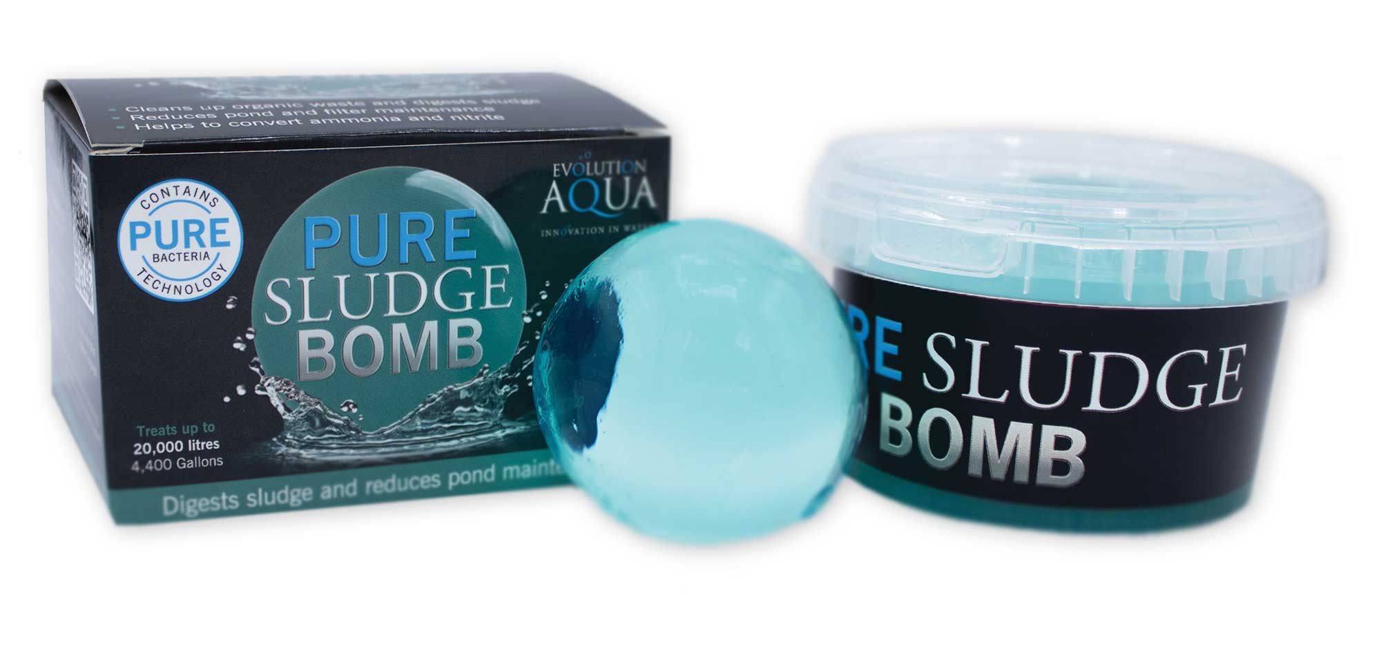Pure Sludge Bomb PURE Sludge Bomb contains bacteria and natural enzymes that rapidly break down and digest sludge and organic waste.